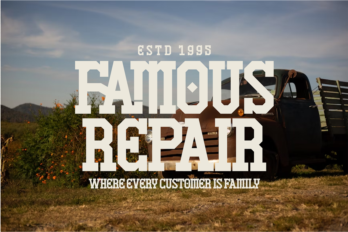 Famous Varsity - Vintage Slab Serif, a Slab Serif Font by Pian45 Studio (Photo 6 of 12)