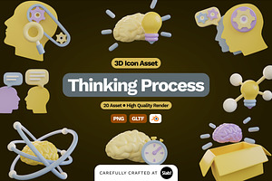 3D Thinking Process Icon