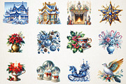 Christmas Chinoiserie Sublimation PN, an Illustration by RobertsArt (Thumbnail 7 of 7)