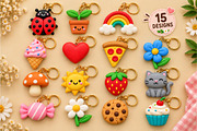 Kawaii Food Keychain STL Bundle, a Food & Drink 3D Model by Layerology (Thumbnail 1 of 3)
