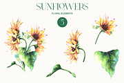 Watercolor summer Sunflowers, a Seasonal Illustration by Harmony Draws (Thumbnail 2 of 5)