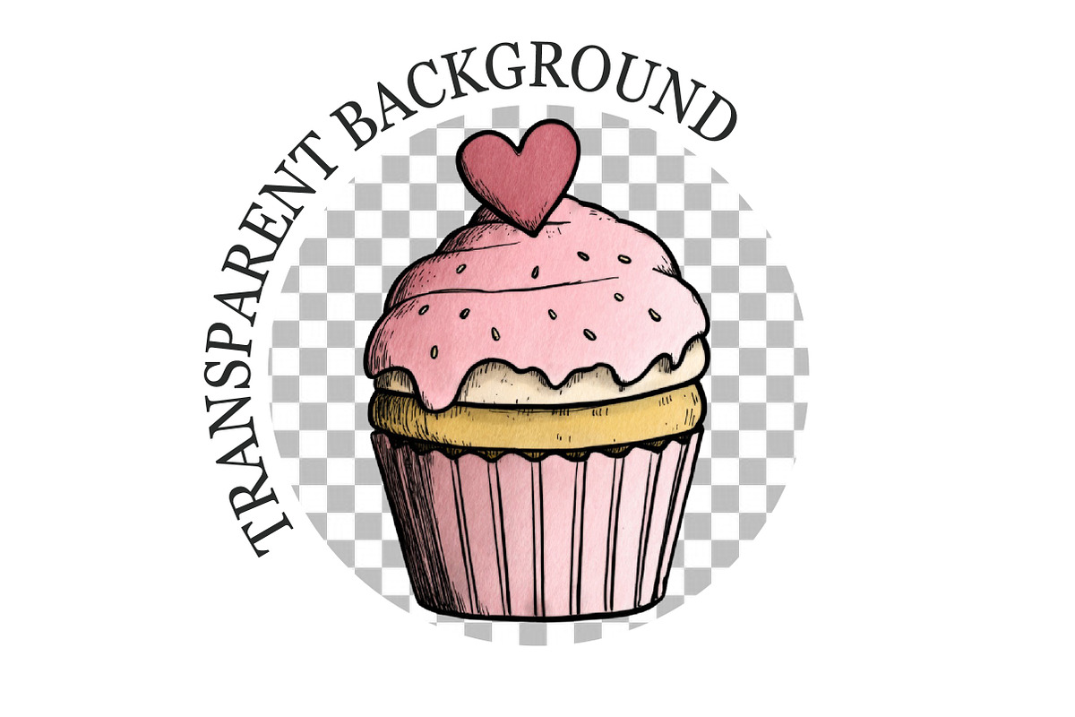 Valentine Day Cupcake Clipart, a Seasonal Illustration by Rose Art (Photo 8 of 8)