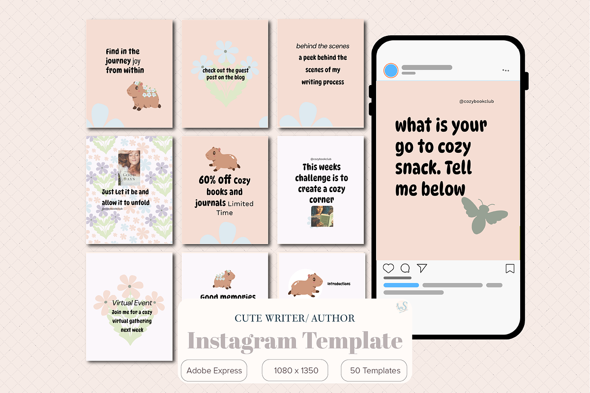 Cute Instagram Templates, a Social Media Template by Little Creative Scribbles (Photo 1 of 5)