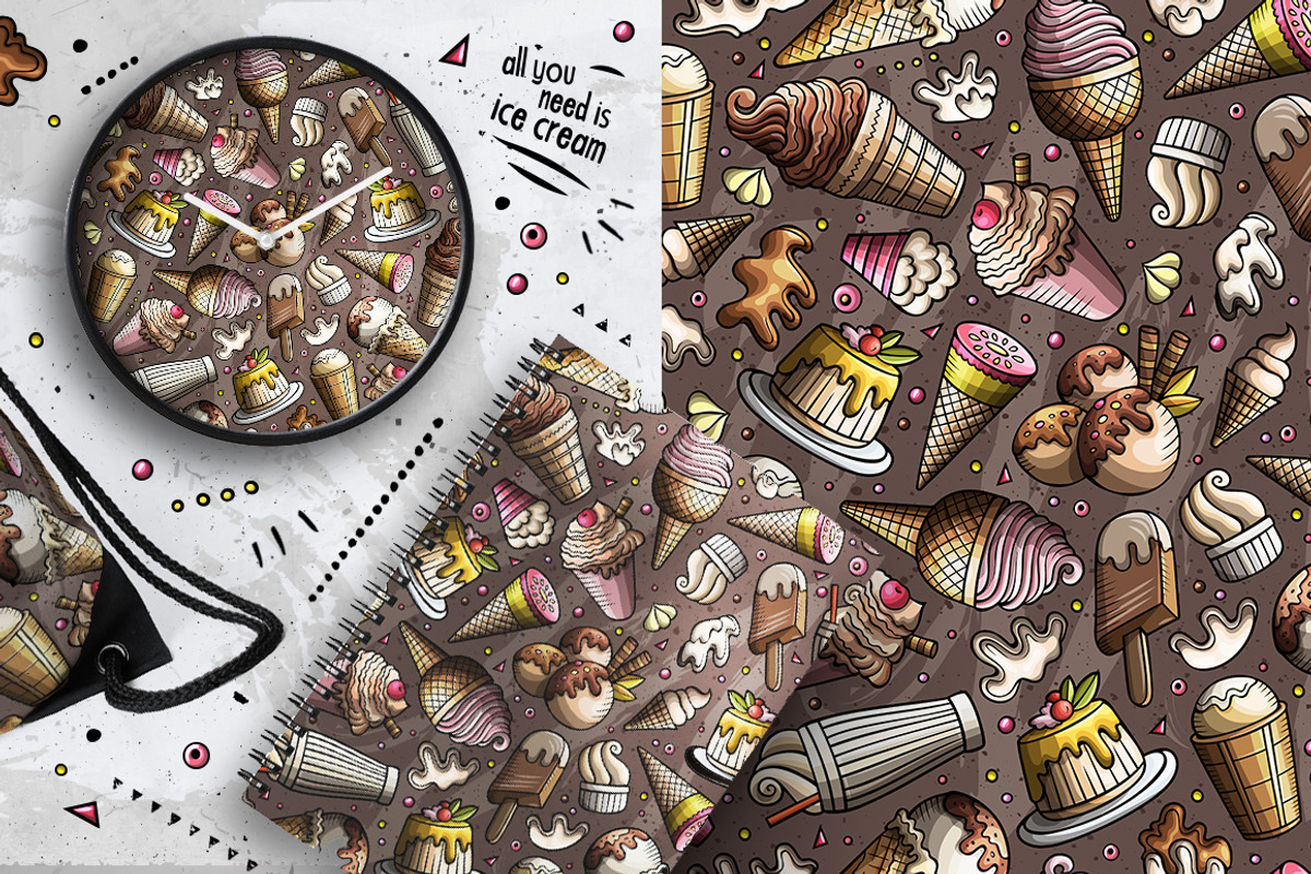 Ice Cream Cartoon Doodle Big Pack, a Decorative Illustration by BALABOLKA (Photo 9 of 11)