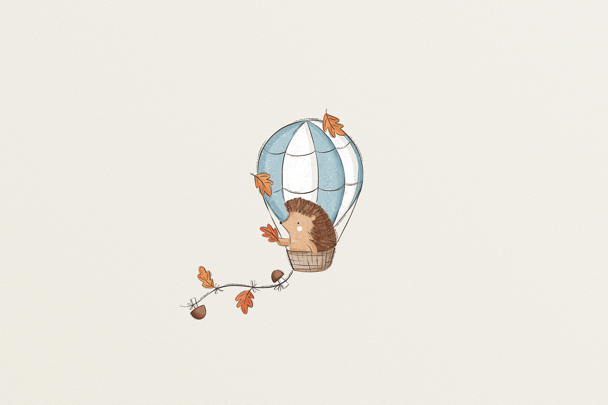 Hedgehog and air balloon, a Pattern Graphic by Olena Kuznietsova (Photo 10 of 10)