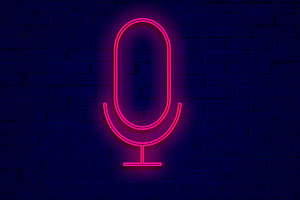 Microphone Neon Sign PSD Shapes, a Shape Add-On by TrueVector