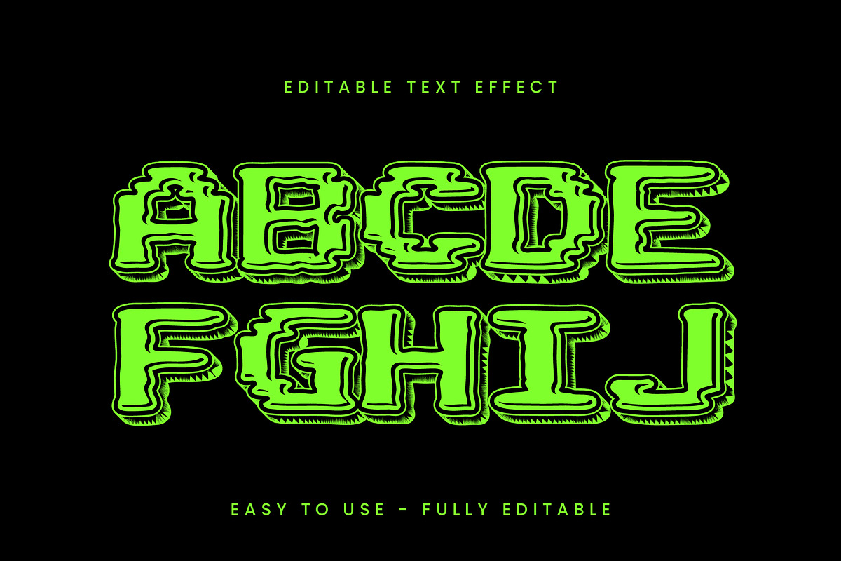 Neon Embossed Distorted Text Effect preview 3