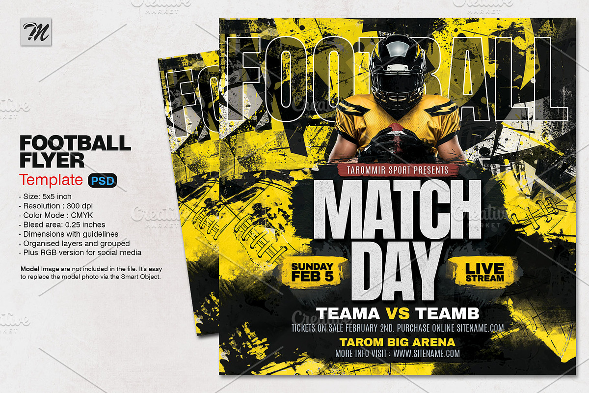 Football Match Day Flyer Template, a Flyer Template by Tarommir (Photo 1 of 3)