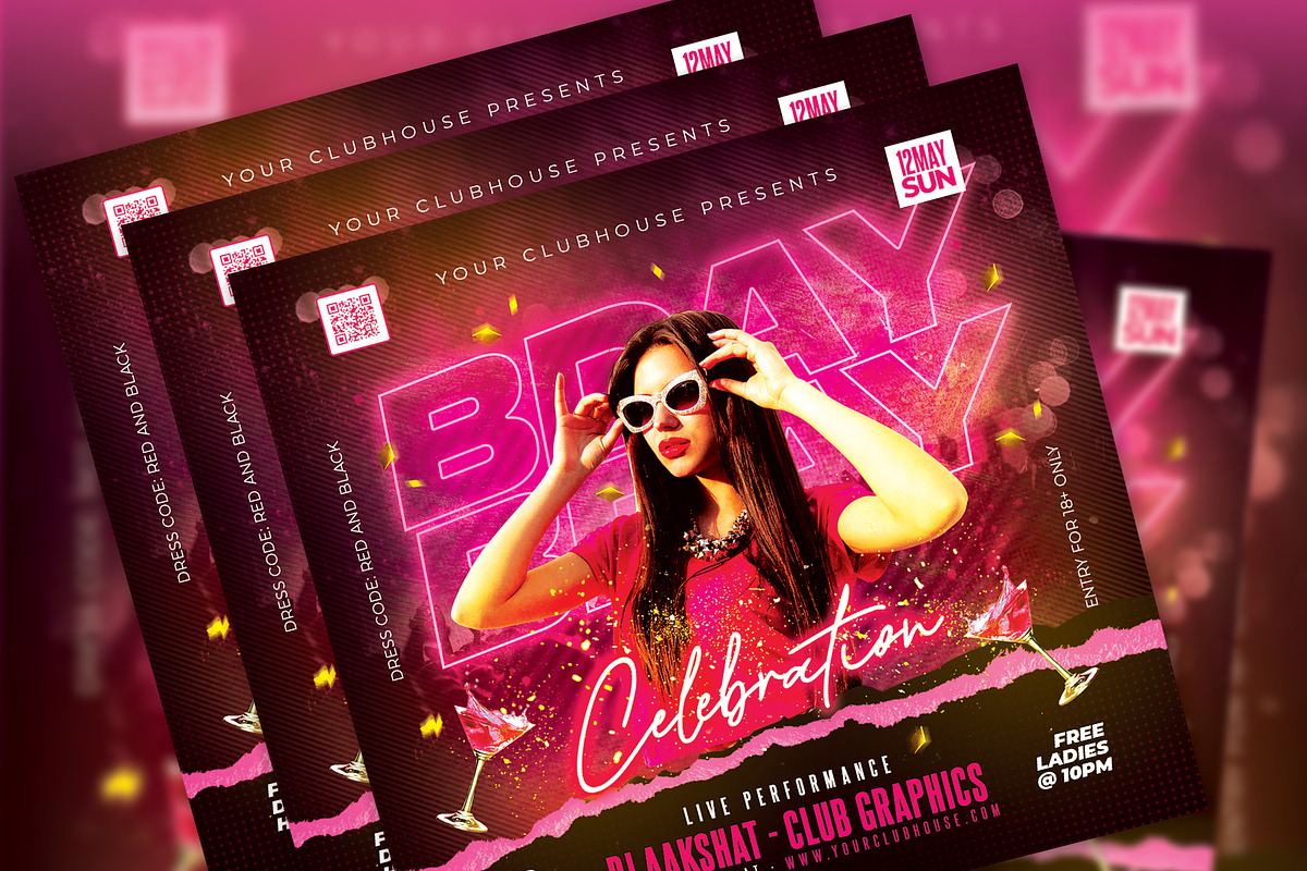Birthday Flyer, a Templates & Theme by MithilaCreation (Photo 5 of 6)