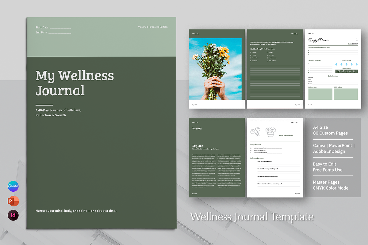 Wellness Journal | Canva, a Brochure Template by ArtisticLand (Photo 3 of 15)