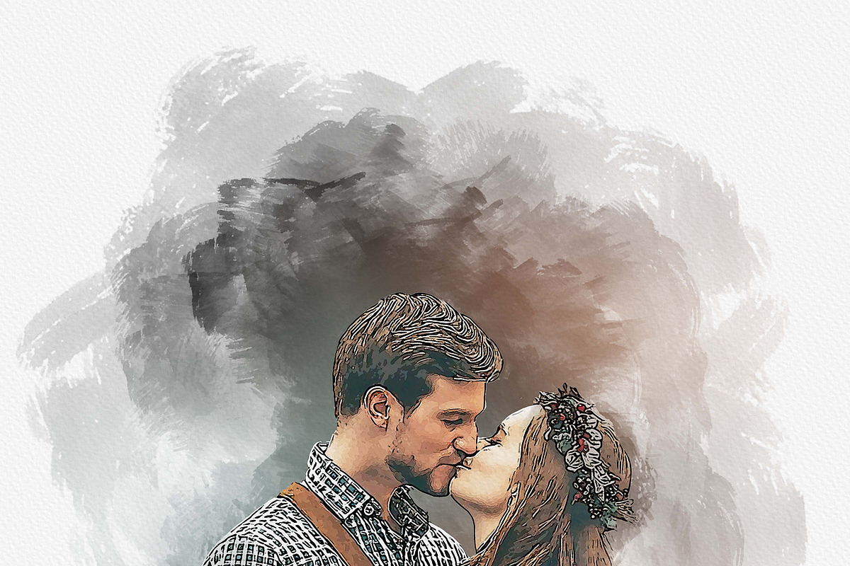 Watercolor Portrait Art Template, an Action Add-On by MRI STUDIO (Photo 3 of 9)