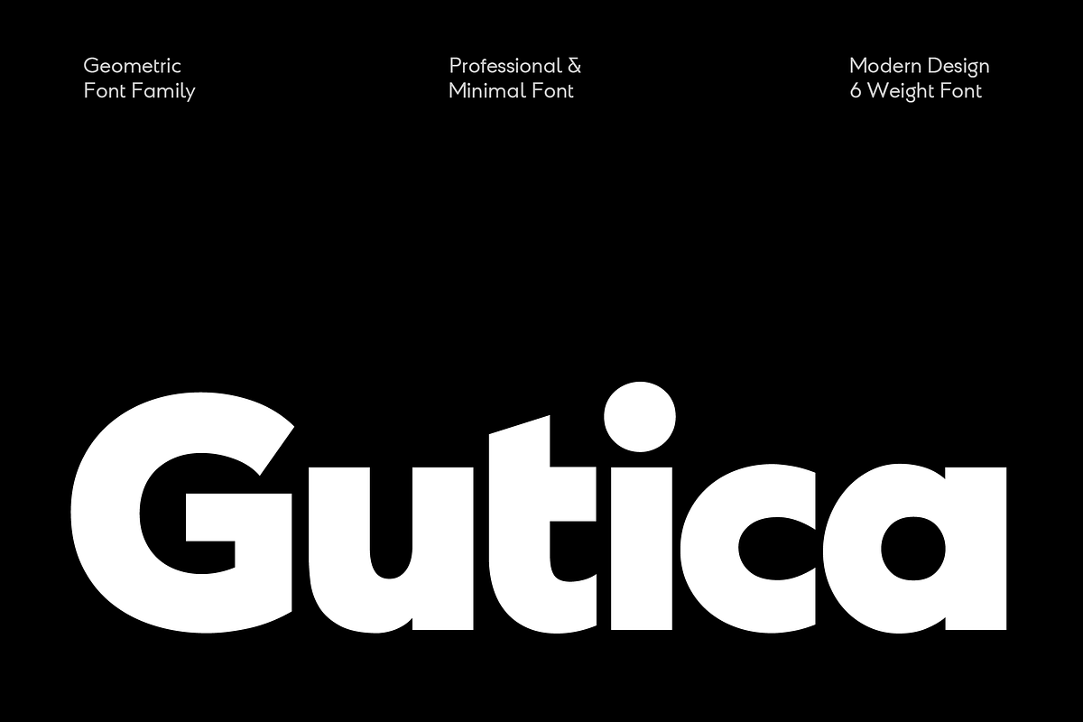 Gutica – Geometric Font Family, a Sans Serif Font by Yukita Creative (Photo 1 of 9)