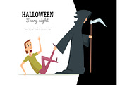 Grim reaper chasing scared man, a Person Illustration by Onyx (Thumbnail 1 of 3)