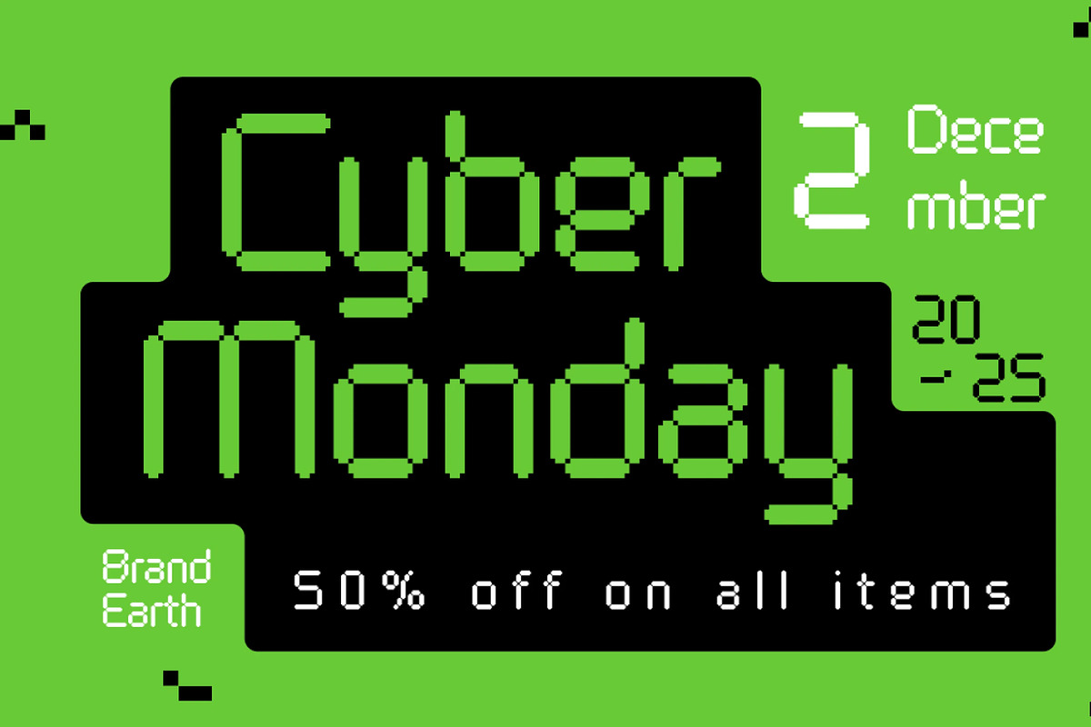 Pixo – Retro Pixel Display Font, a Sans Serif Font by Brand Earth (Photo 3 of 6)