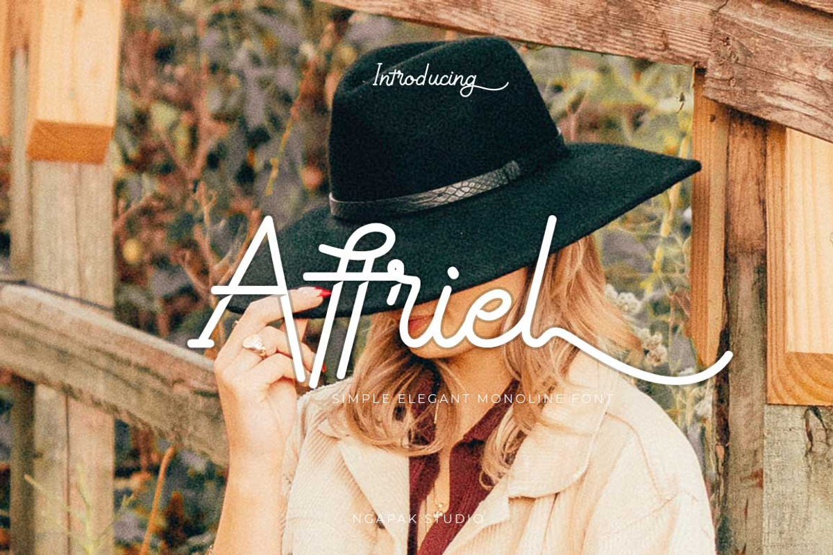 Affriel | Simple Elegant Font, a Script Font by Ngapak Studio (Photo 1 of 9)