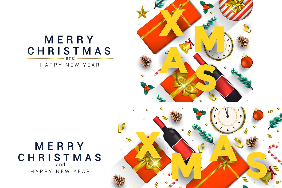 Merry Christmas greeting cards, a Card Template by Creative Graphics (Photo 11 of 11)