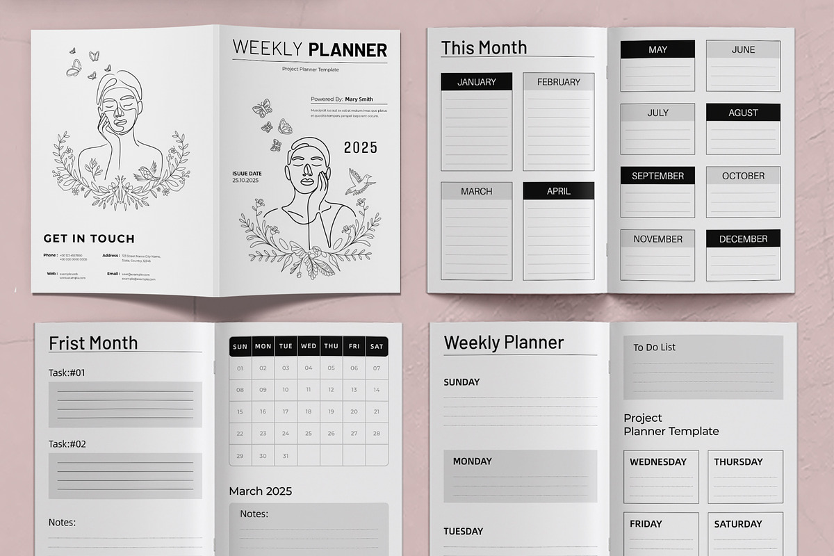 Weekly Planner Template Layout, a Stationery Template by ContestDesign (Photo 2 of 3)