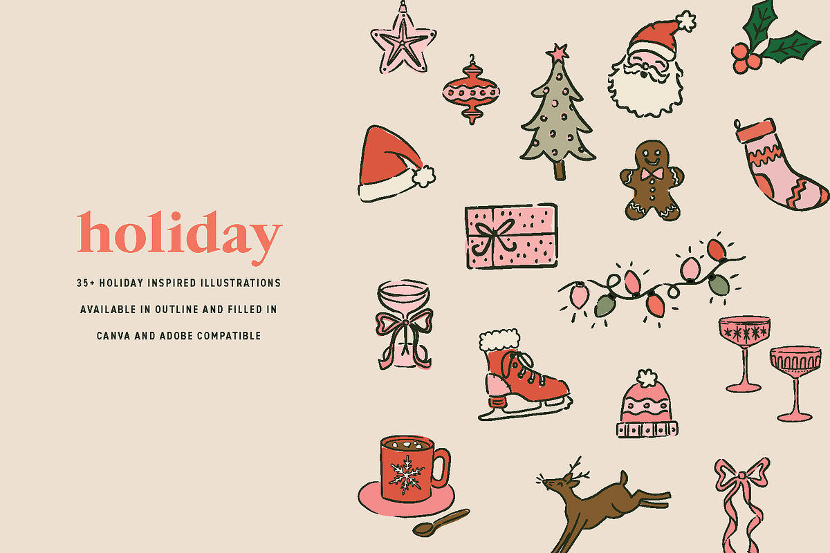 Holiday Collection Illustration Pack, a Seasonal Illustration by Brighten Made (Photo 2 of 7)