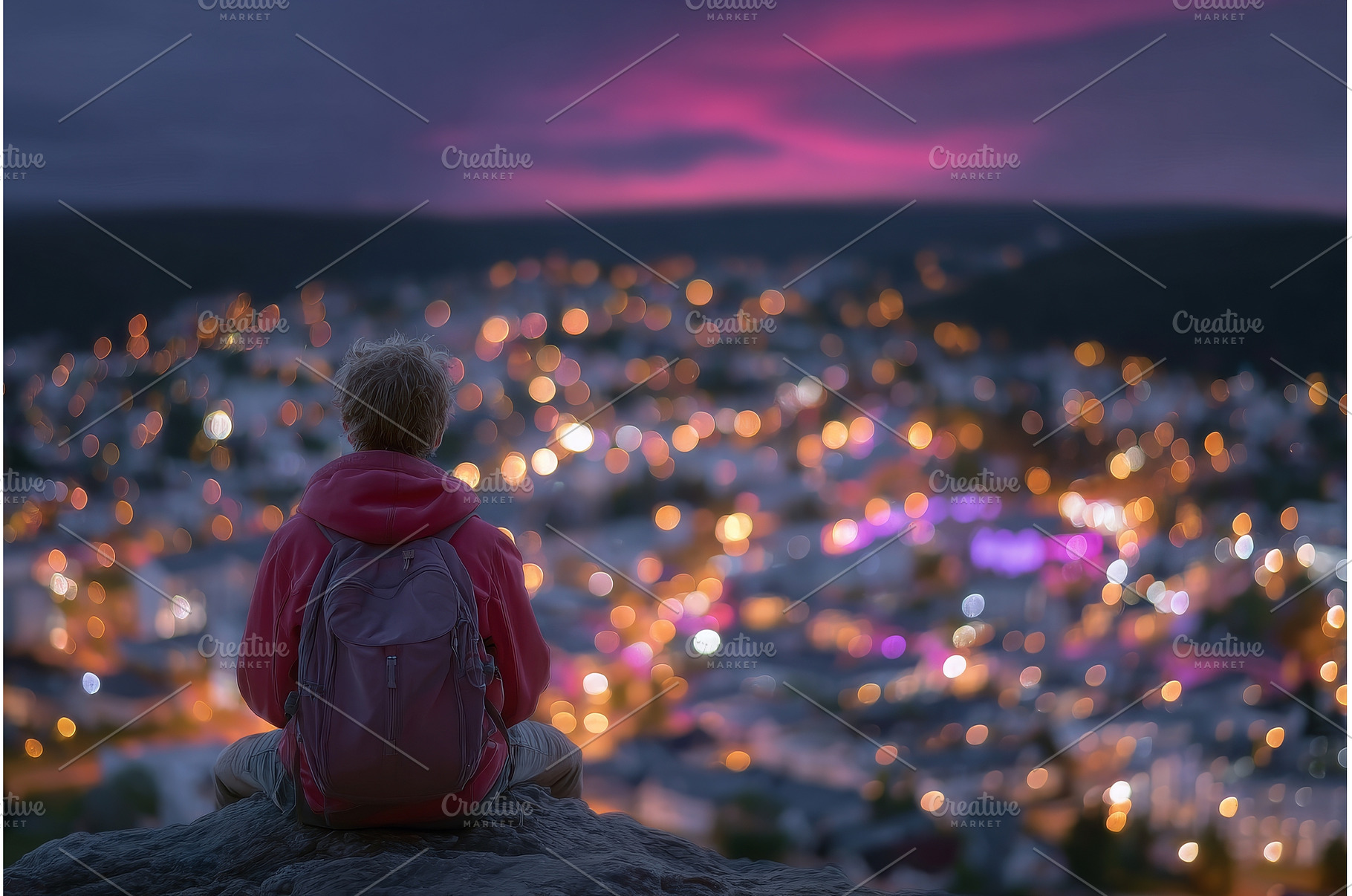 Seated on a rock, the man takes a, a Person Photo by ZinetroN
