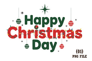 Happy Christmas Day PNG, an Illustration by DreamArtGraphic