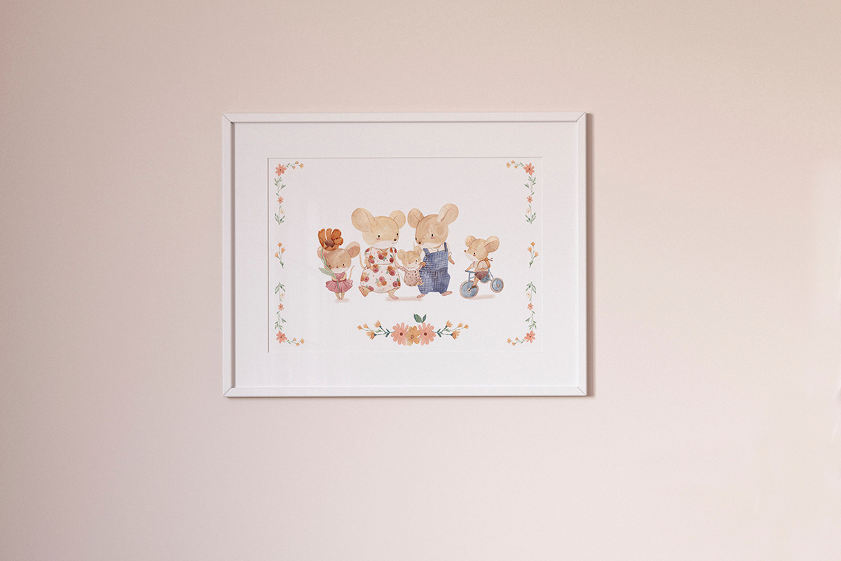 MOUSE FAMILY. Watercolor clipart, an Animal Illustration by OlliArtDesign (Photo 8 of 8)