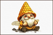 Watercolor Honey Bee Gnome Clipart, an Illustration by Sublimation Artist (Thumbnail 3 of 6)