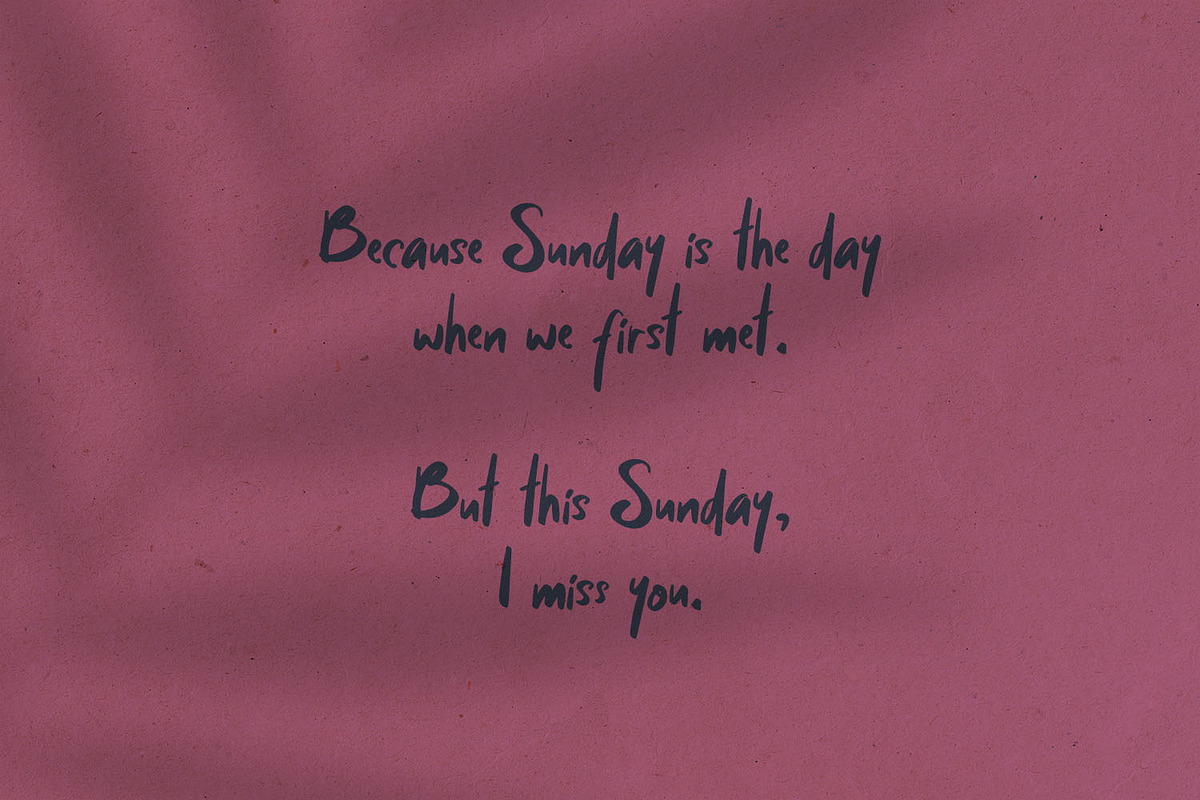 Sunday Mood, a Font by Orenari (Photo 4 of 5)