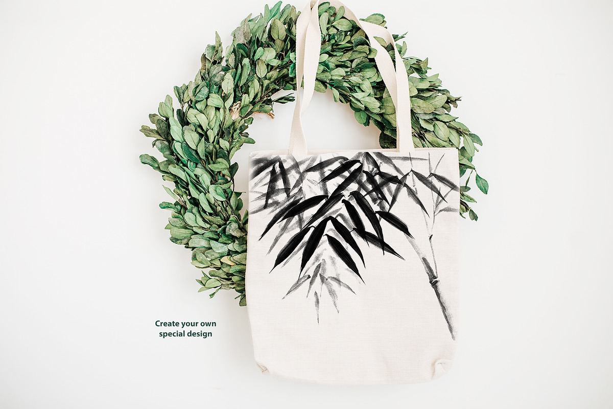 Ink Japanese bamboo, an Illustration by NataliMiasStore (Photo 5 of 8)