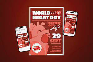 World Heart Day Event Flyer Set, a Flyer Template by The Good Store