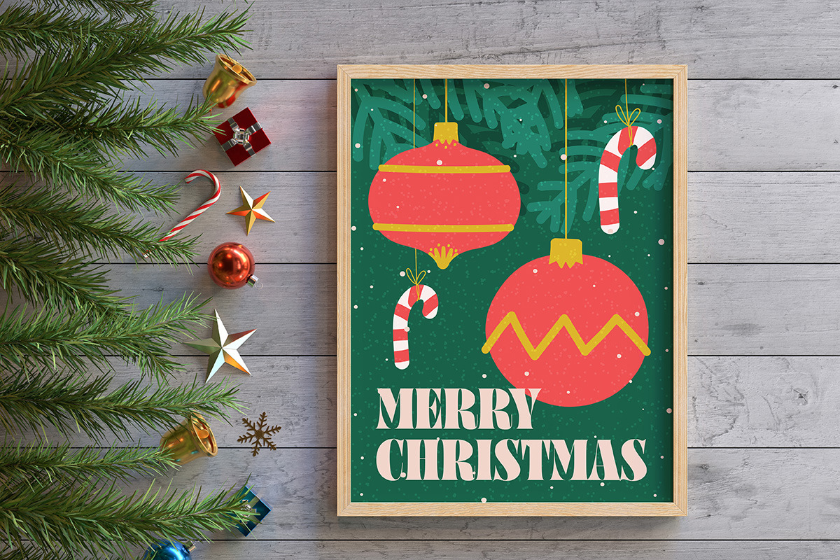 16 Modern Retro Holiday Cards, a Background Graphic by Creative Graphics (Photo 6 of 6)