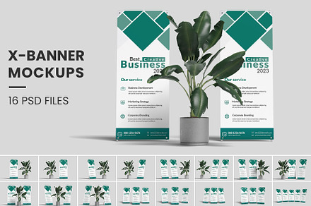 X Stand Banner Mockup | Advertising