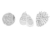 15 Fruits &Vegetables coloring pages, a Decorative Illustration by Somjai King (Thumbnail 5 of 6)