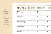 2027 Wall Planner Monday Start L, a Stationery Template by Olga Begak Art & Design (Thumbnail 3 of 4)