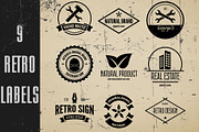 Retro Labels Set 3, a Branding & Logo Template by DCD Vector Co. (Thumbnail 1 of 10)