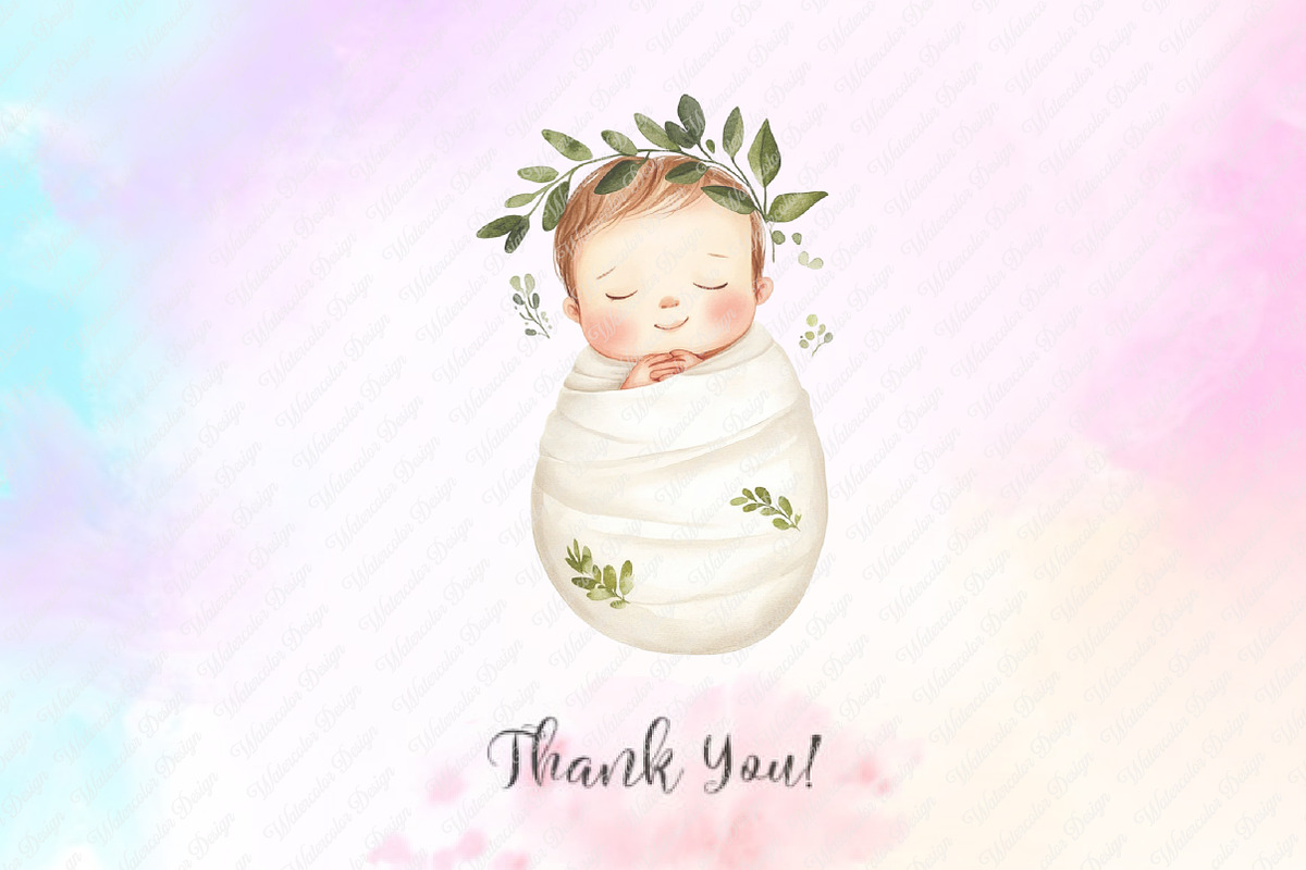 Neutral Baby Watercolor Clipart, an Illustration by Watercolor design (Photo 11 of 11)