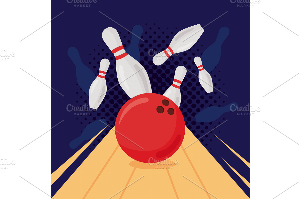 bowling strike game, a Sport Illustration by studiogstock