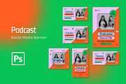 Podcast Social Media Banner, a Social Media Template by Formatika Studio (Thumbnail 1 of 3)