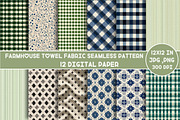 Farmhouse Towel Fabric Seamless, an Illustration by Designking (Thumbnail 1 of 4)