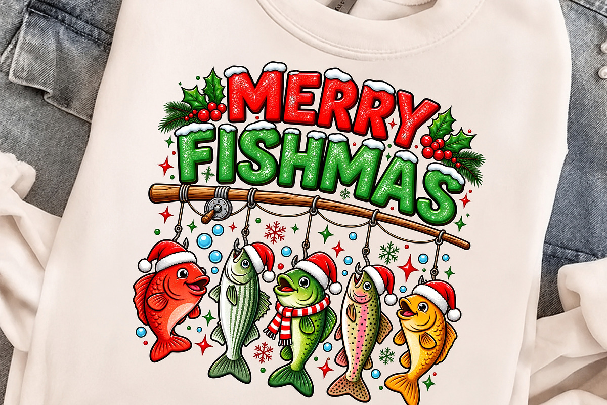 Merry Fishmas Funny Christmas PNG, an Object Graphic by Zahyl Studio (Photo 4 of 7)