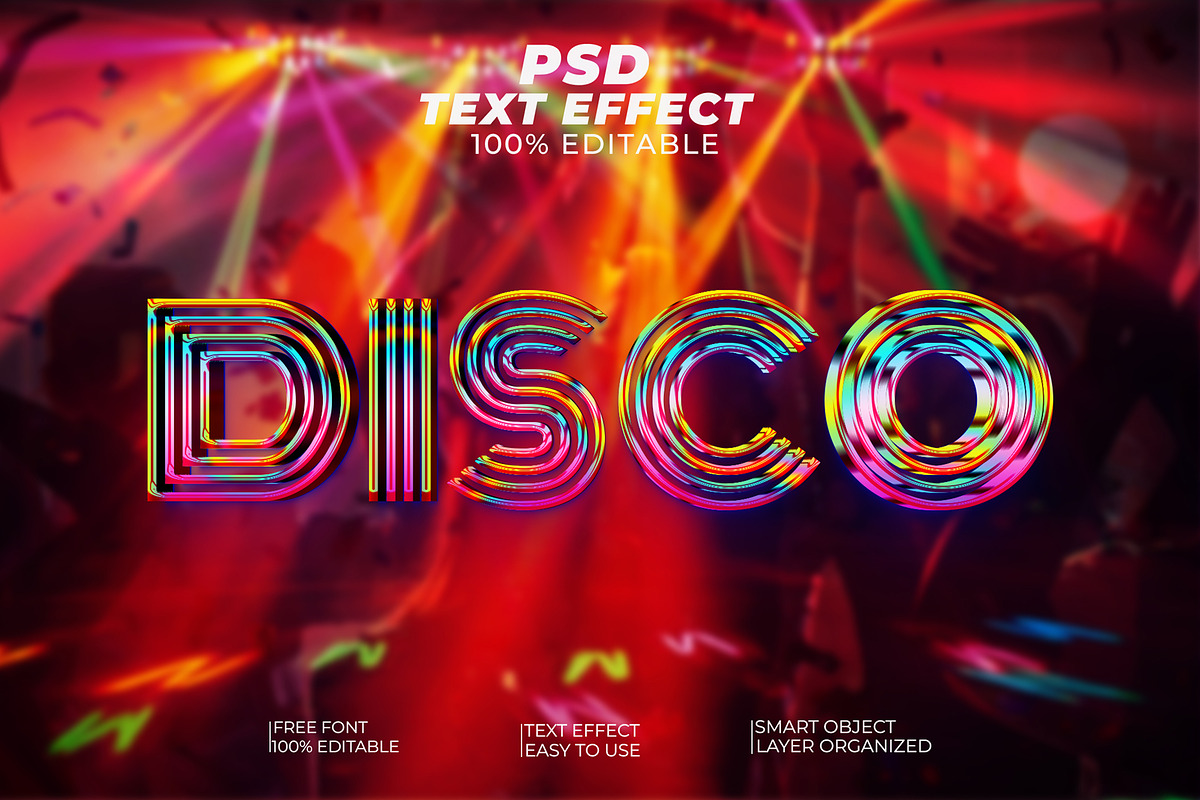 Disco PSD Text Style Effect, a Layer Style Add-On by Md Imamul