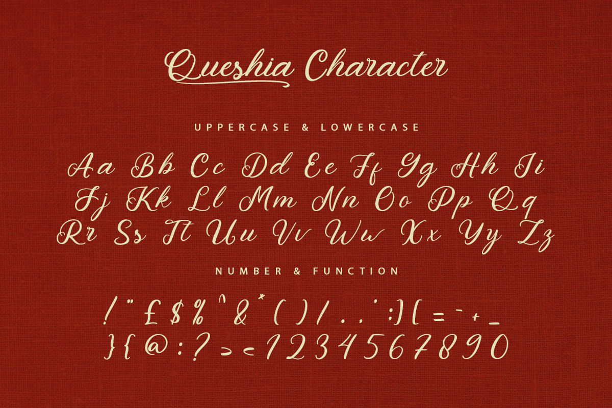Queshia, a Script Font by kerismaker (Photo 9 of 10)