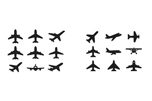 Silhouettes of various aircraft, a Transportation Illustration by ZinetroN