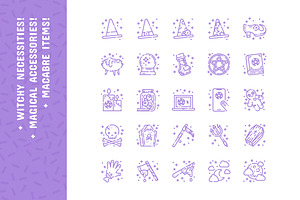 Spooky Season Line Art Icon Set