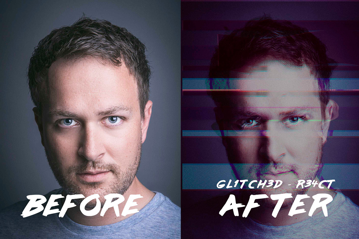 GLITCH SET OF PHOTOSHOP ACTIONS preview 6
