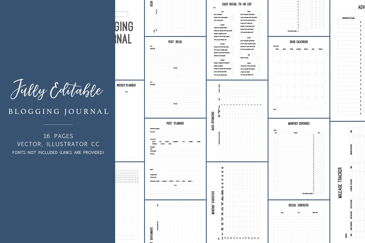 Updated! Editable Blogging Journal ✎, a Stationery Template by Cuppakeri (Photo 1 of 6)