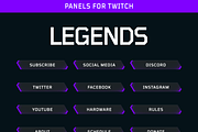 Legends Twitch Panels - 8 Colors, a Social Media Template by Gear Store (Thumbnail 2 of 8)