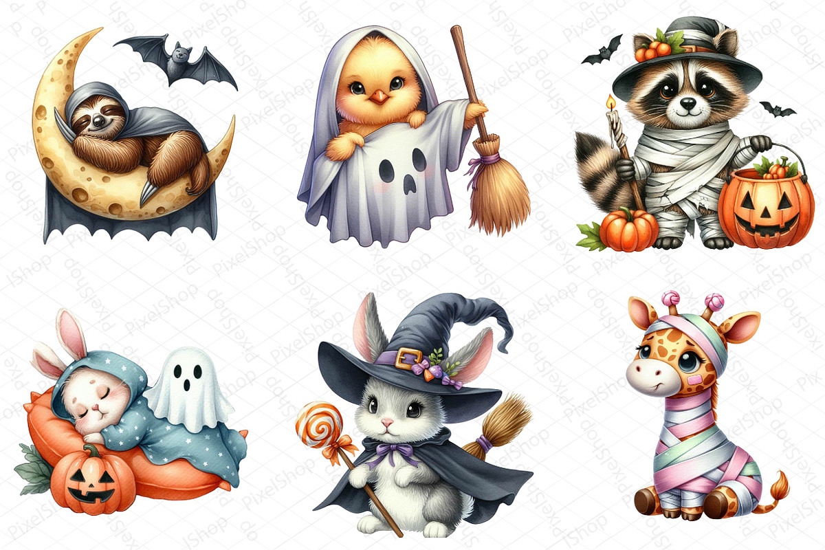 Halloween Animals Clipart, an Illustration by DreamPrint404 (Photo 3 of 5)