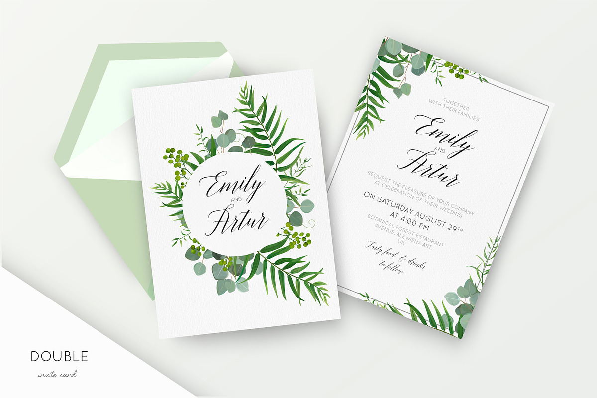 Wedding collection - Tropical green, an Invitation Template by Alewiena (Photo 2 of 8)