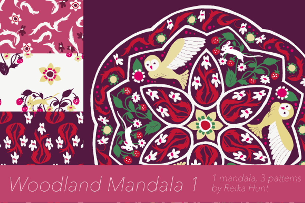 Woodland Mandala 1 - Clip Art, a Pattern Graphic by reika