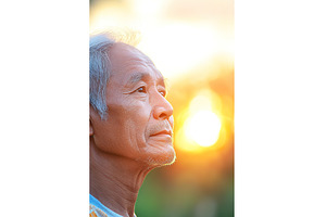 Elderly Burmese asian male in, a Nature Photo by Lermont51